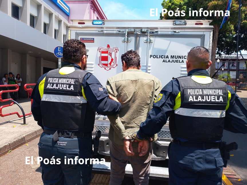 PMA detiene hombre con orden de captura en Alajuela&nbsp;centro