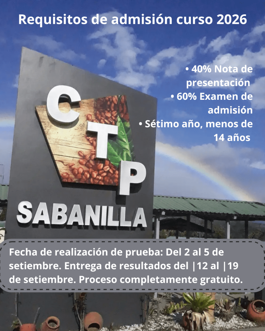 CTP de Sabanilla estrena examen de admisión para&nbsp;2026