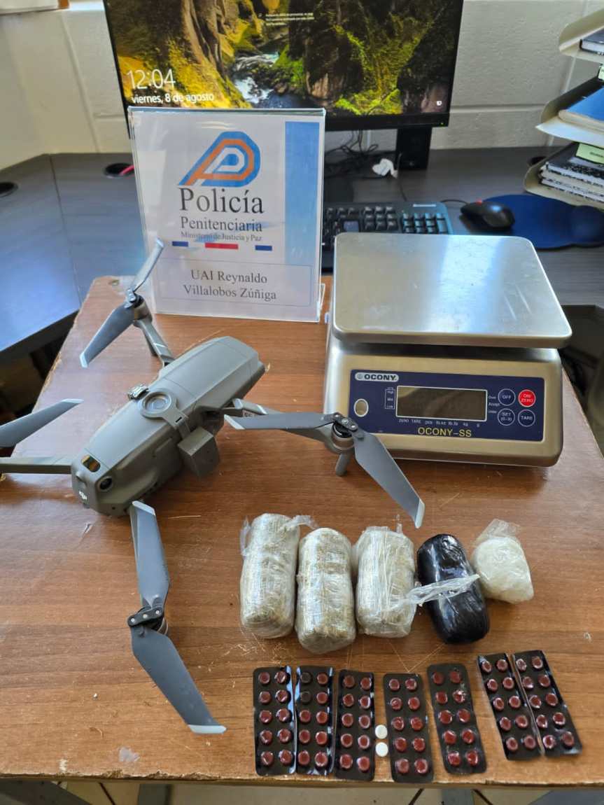 Dron con drogas es interceptado en cárcel de&nbsp;Alajuela
